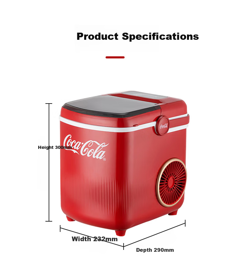 Coca-Cola Home Use Small Fully Automatic Ice Maker One-Key Cleaning Bullet Ice Mini Dormitory Ice Machine Adjustable Ice Size Portable 1.2L About 100 Ice Cubes AH-18ZB05J 20