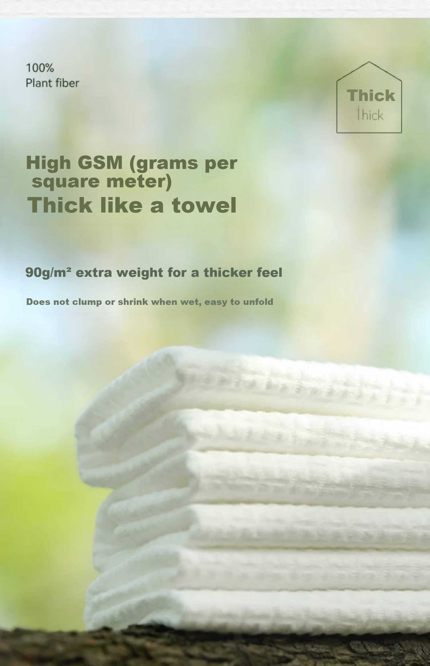 AMORTALS Facial Cleansing Wipes 90gsm 70 Sheets Pack Disposable Soft Thickened Large Size Face Towels 5