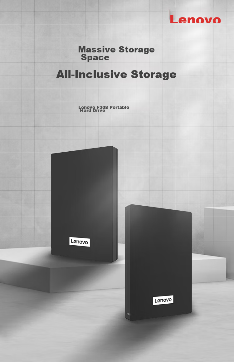 Lenovo 1TB Portable Hard Drive, F309Pro USB 3.0 Interface, 2.5-Inch, Mechanical Hard Drive, Slim And Portable, High-Speed Transfer, All-Metal, External Hard Drive for Laptops 1