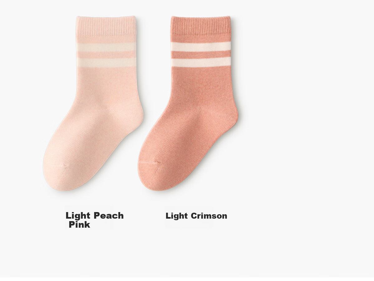 Mianzhuwu Children's Socks Girls Spring Summer Pure Cotton Class A 10A Antibacterial Odor-Resistant Sweat-Absorbing Seamless Mid-Calf Socks 5 Pairs 17