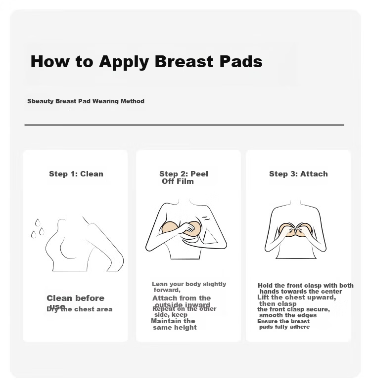 SBEAUTY Breathable Invisible Push-Up Breast Lift Adhesive Pads for Women, Enhancing Cleavage and Size, Summer Anti-Exposure, Wedding Dress Nipple Covers, Pair B 17