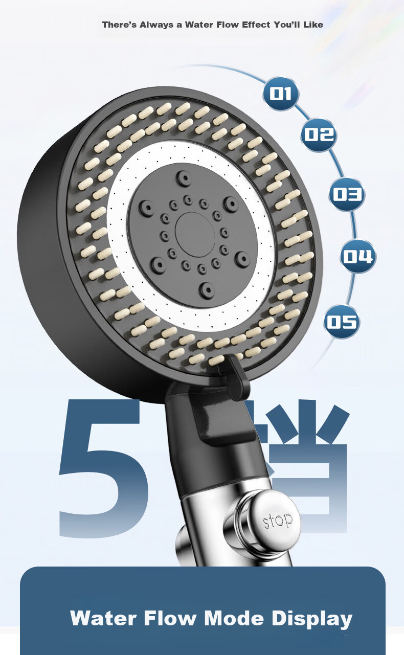JROR [Germany] High-Pressure Single Spray Shower Head Bathroom Super Strong Water Flow Thermostatic Filtered Shower Head 9