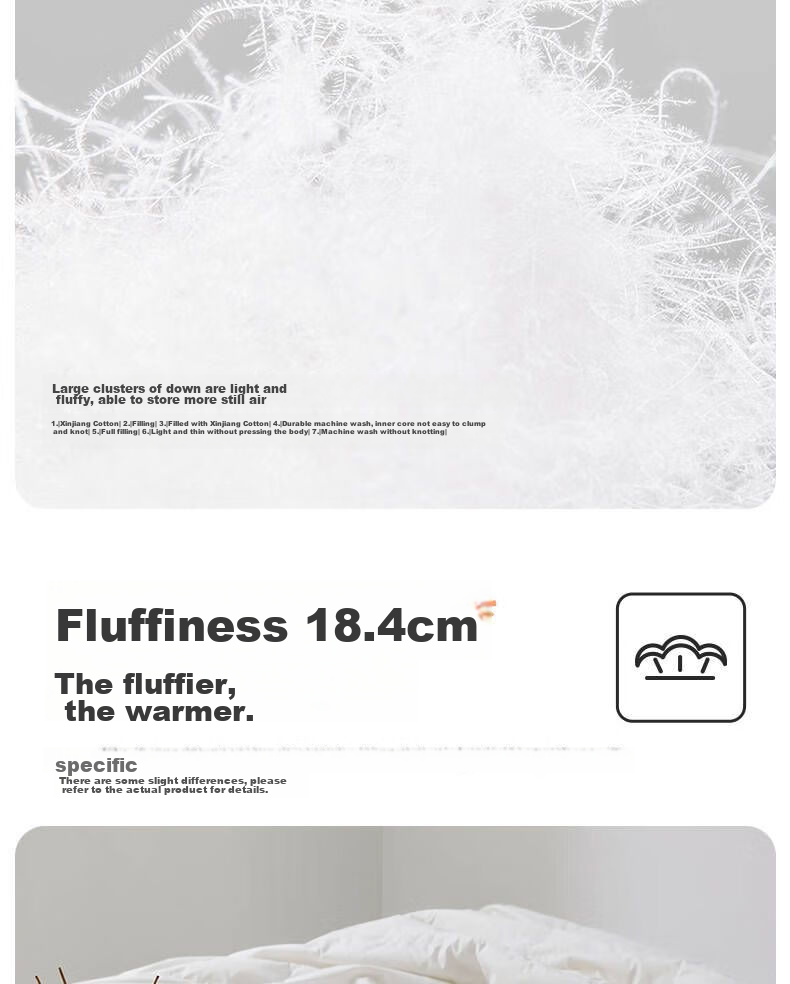LOVO Class A 95% Kunlun White Goose down Duvet Summer Comforter 140g Filling 150*215cm White Student Dormitory 4