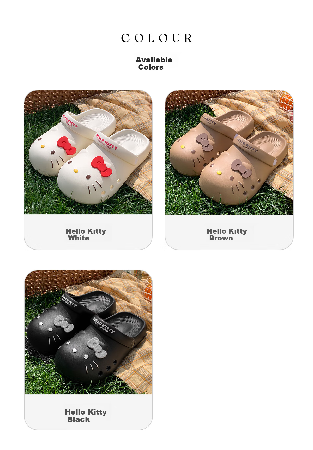 Runrou Women's Summer 2026 New Hello Kitty Thick Sole Height Increasing Outdoor Beach Shoes Non-slip Closed Toe Sandals 3