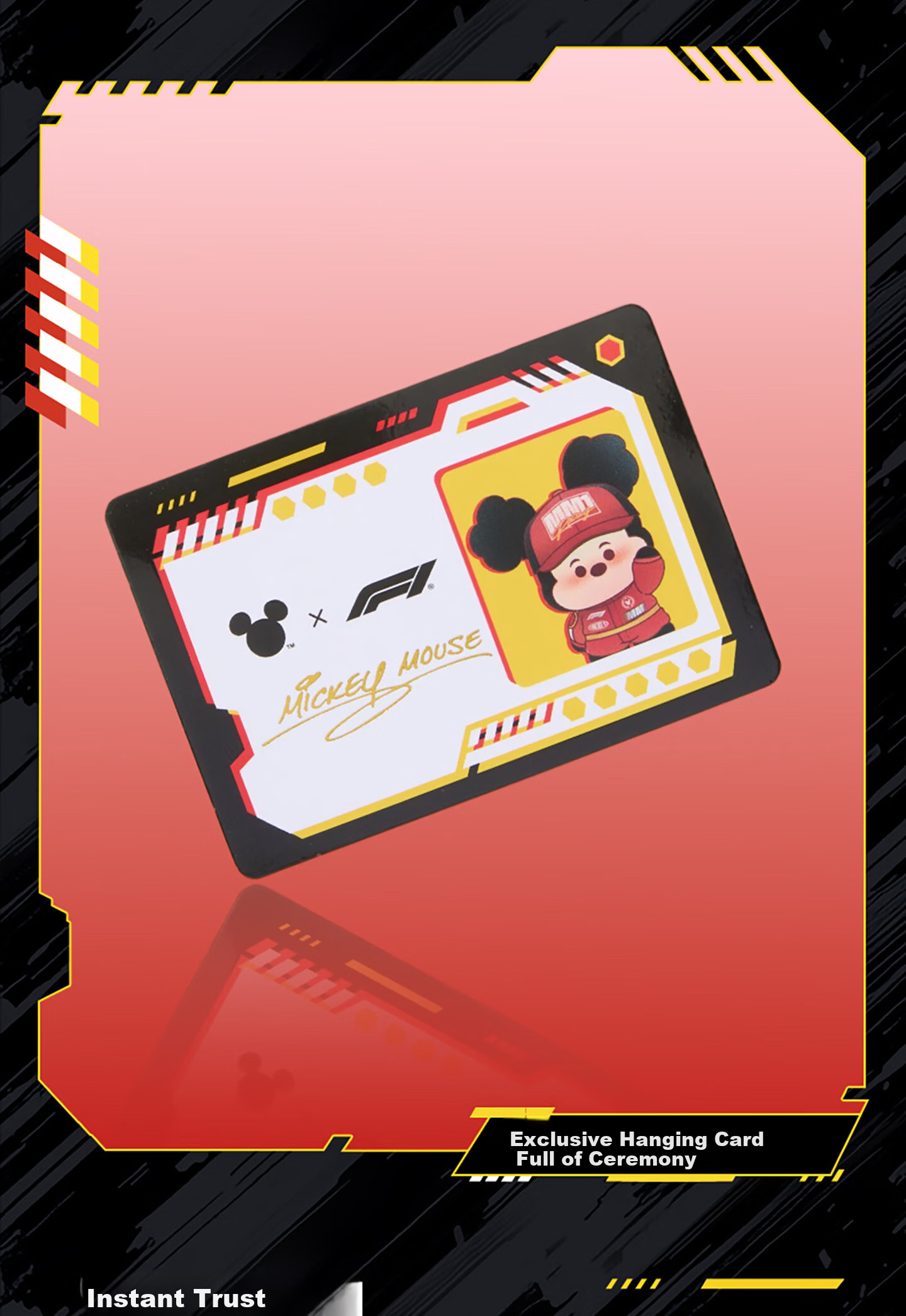 MINISO Disney Mickey F1 Speed Life Series PVC Plush Keychain Figurine Toy Birthday Gift for Men and Women 5