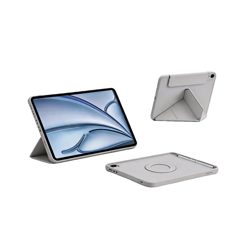 JD Jingzao iPad Air 2024/25/26 11-inch Universal Apple Tablet Shockproof Anti-Bump Aurora Foldable Magnetic Detachable Case Gray