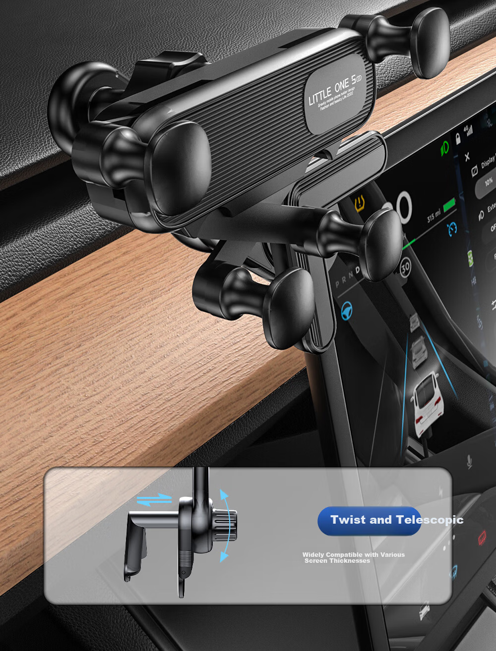 Digalun New Car Phone Holder Car Air Vent Navigation Gravity Invisible Retractable Mount 5