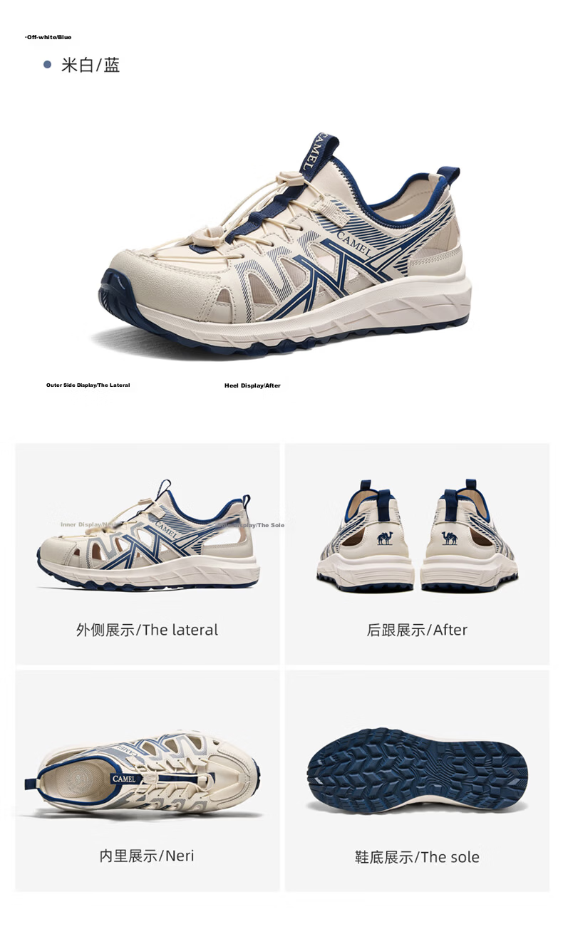 CAMEL Summer Breathable Outdoor Casual Sports Sandals for Men G16M076011 Black Size 40 16