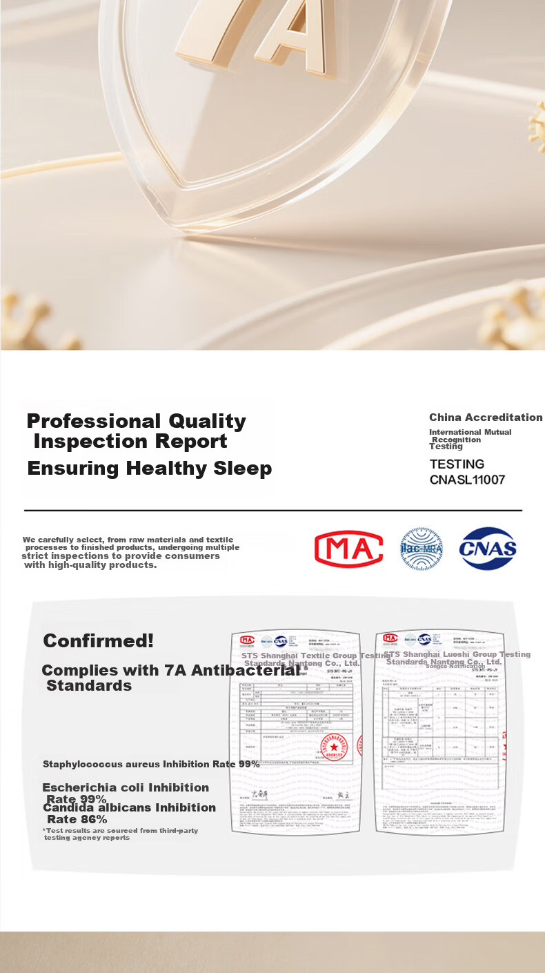 HLA A-Class 100% Xinjiang Cotton Three-Protection Pillow Core 7A Antibacterial Oil-Resistant Fiber Neck Support Pillow for Dormitory 6