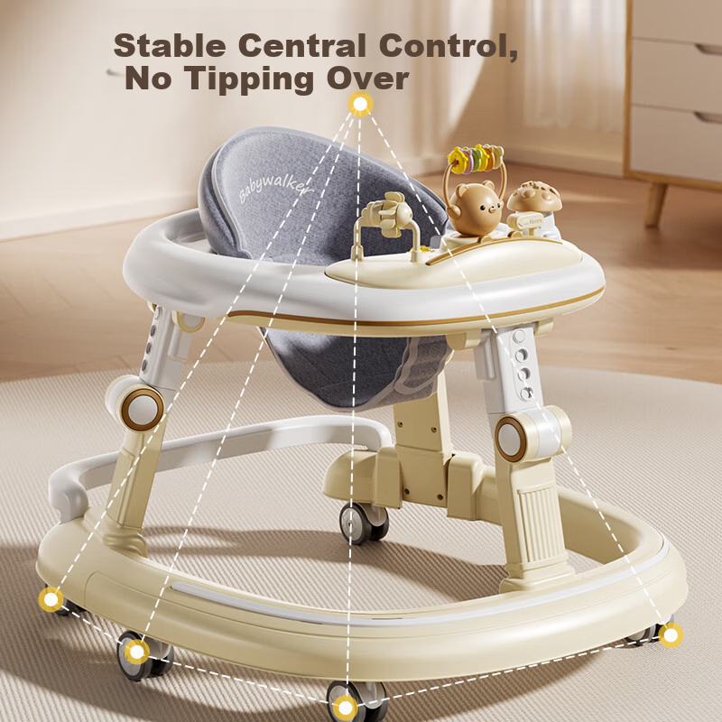 DEERC Baby Walker 7-15 Months Anti-O-Leg Anti-Tip Toddler Push Walker Toy Children's Day Gift