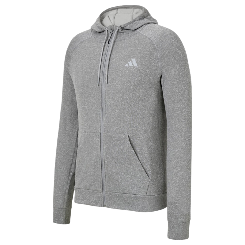 Adidas Men's Knitted Hoodie Jacket Casual Sportswear IW8394 Medium Heather Gray L