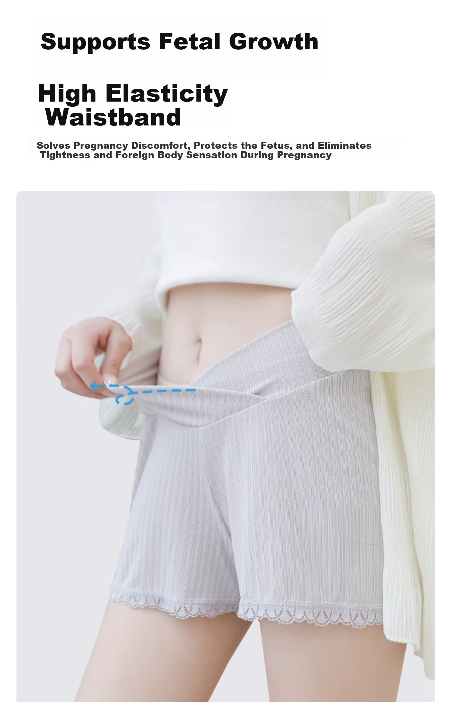 JOYNCLEON Maternity Safety Shorts Summer Thin Outerwear Leggings Anti-Exposure Pregnancy Ice Silk Bermuda Shorts Skin Color XL Jyk69488 12