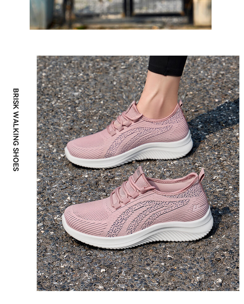 Warrior Elderly Women's Shoes Summer Mom Shoes Slip-On Soft Sole Middle-Aged and Elderly Sports Shoes Women 2122 Pink Size 38 20