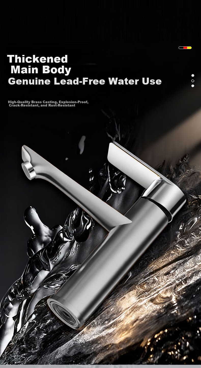 HOMK German Bathroom Sink Faucet Washbasin Tap Basin Faucet for Washroom 6