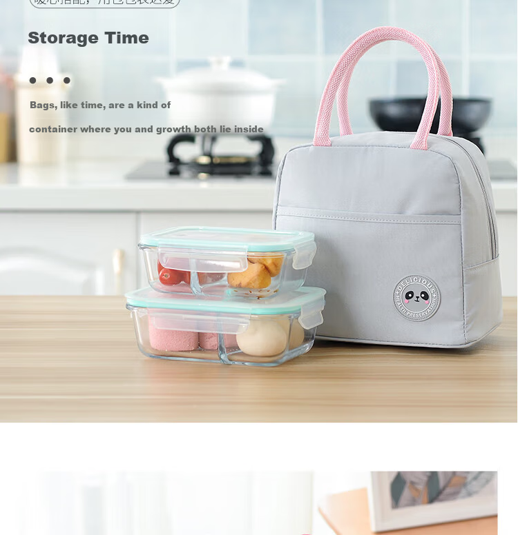 BWNK Lunch Box Bag Insulated Handheld Lunch Bag Bento Bag Insulated Box Aluminum Foil Outdoor Insulation Bag Blue 13