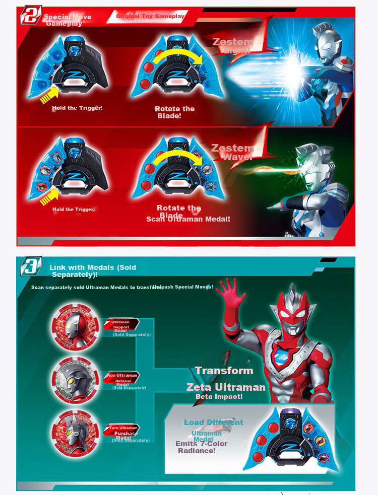 Bandai Ultraman Zeta Seika Transformer Boys Birthday Children's Day Gift Set 2
