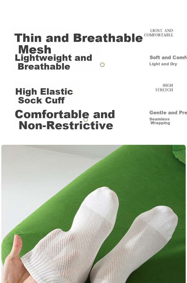 Cotton Thirteen Men's Short Socks Summer Thin Mesh Breathable 100% Cotton Antibacterial Deodorant Youth Low-Cut Socks 6 Pairs 6
