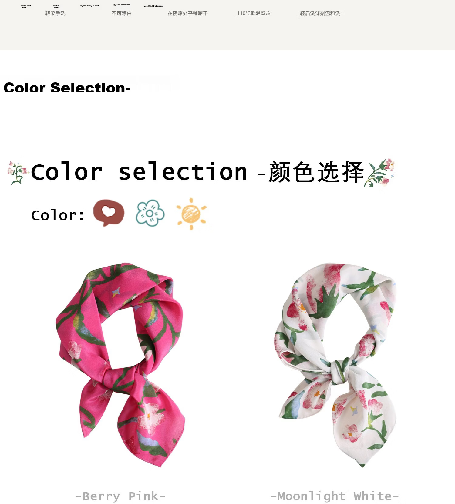 Lagur "Rose Red Morning Glory" Original Handmade Fine Rolled Mulberry Silk Scarf Midnight Blue (Pink Gift Box) 10