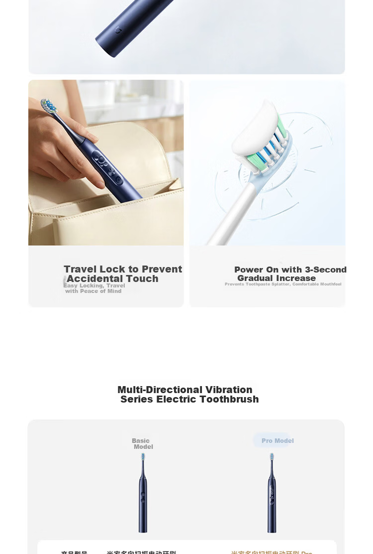 Mijia Xiaomi Multi-Directional Sonic Electric Toothbrush Pro with Patented Technology and Visual Smart Screen, Light Gold, Valentine's Day Gift, Price Guaranteed for 618 15