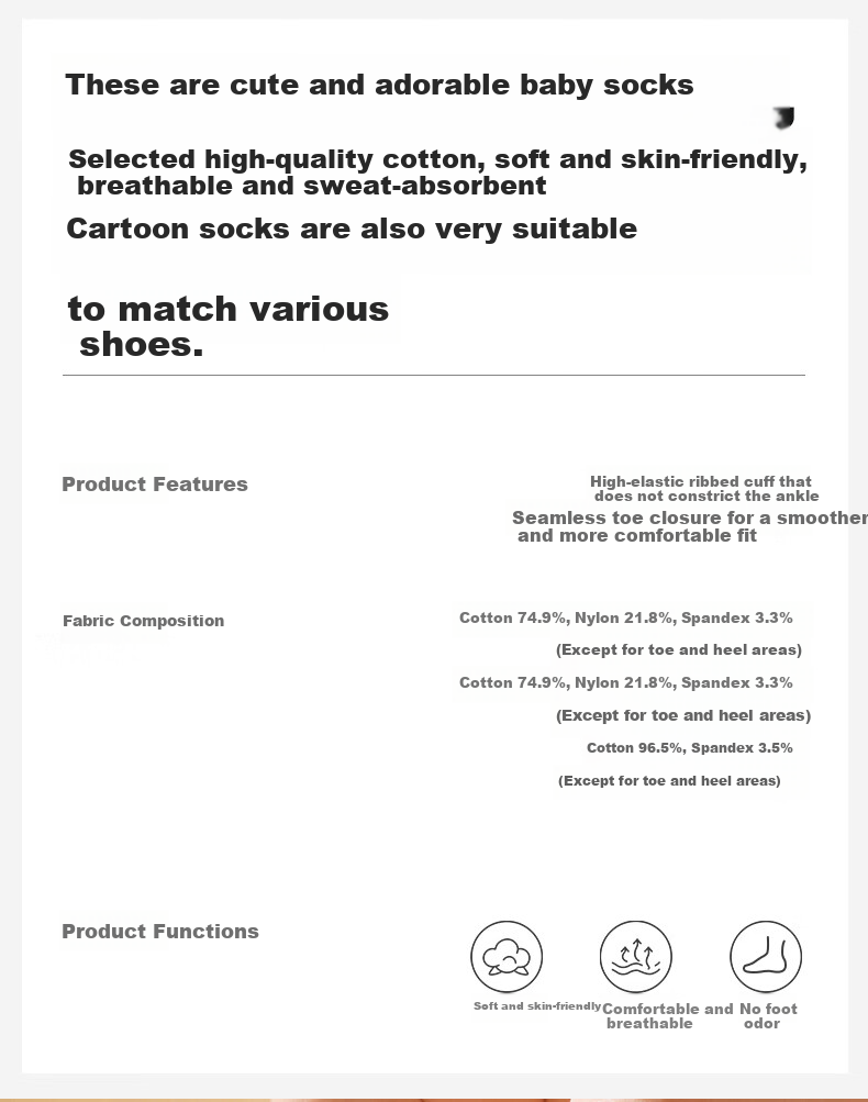 DR·KONG Kids Comfortable Casual Colorful Socks (2 Pairs, Set) Spring Autumn Model A00A1010 Colorful 1