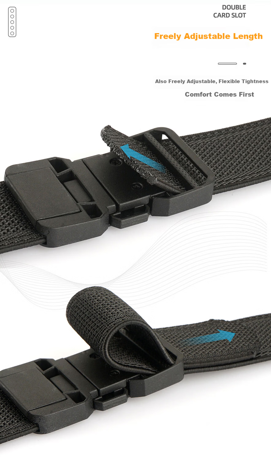 Aoweimei Tactical Elastic Nylon Canvas Woven Outdoor Casual Men's Belt with Quick-Release Buckle 9