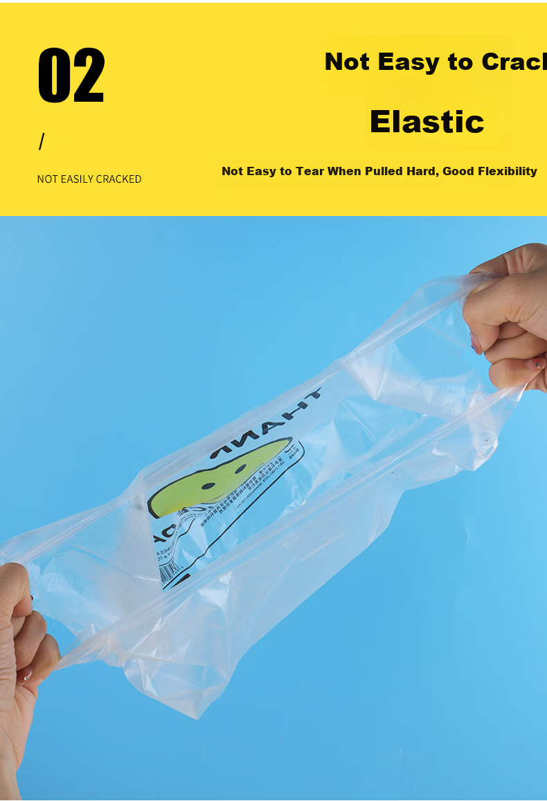 LAUTEE YM045 White Thickened Plastic Bags Handheld Transparent Vest Garbage Bags Double-Sided 2.4 Mil 20x31cm 200pcs Pack 8