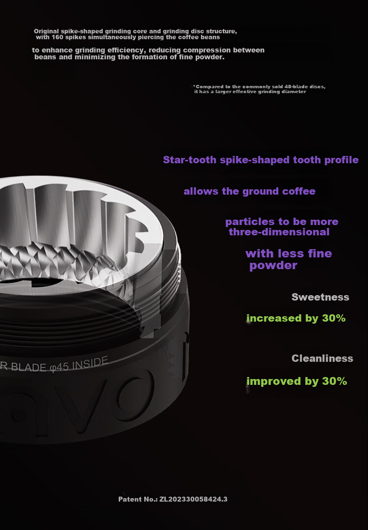 MAVO Phantom PRO Manual Coffee Grinder Hand-Crank Coffee Bean Grinder Yao Yan Black 6