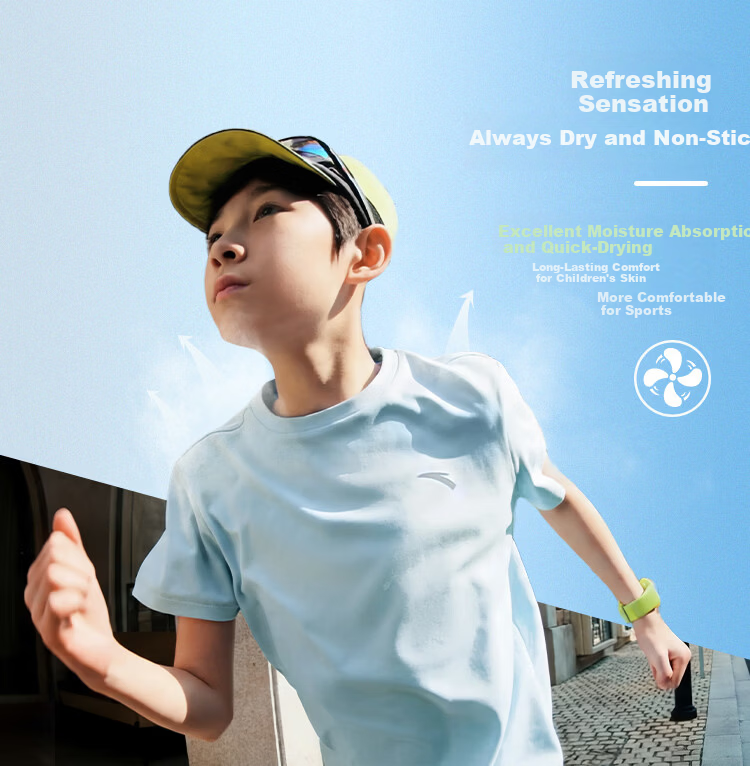 Anta Kids Summer 2026 Quick-Dry Sports Set Boys Short Sleeve T-Shirt and Shorts Fashion Two-Piece Set A72625701 6
