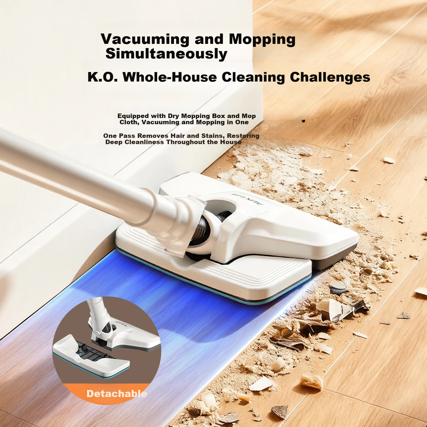 AUX Vacuum Cleaner Home Powerful Suction Pet Hair Small Handheld Wet and Dry Dual-Use Vacuum Mop 2-in-1 Carpet Low Noise Dust Remover AXC-327A Standard Model