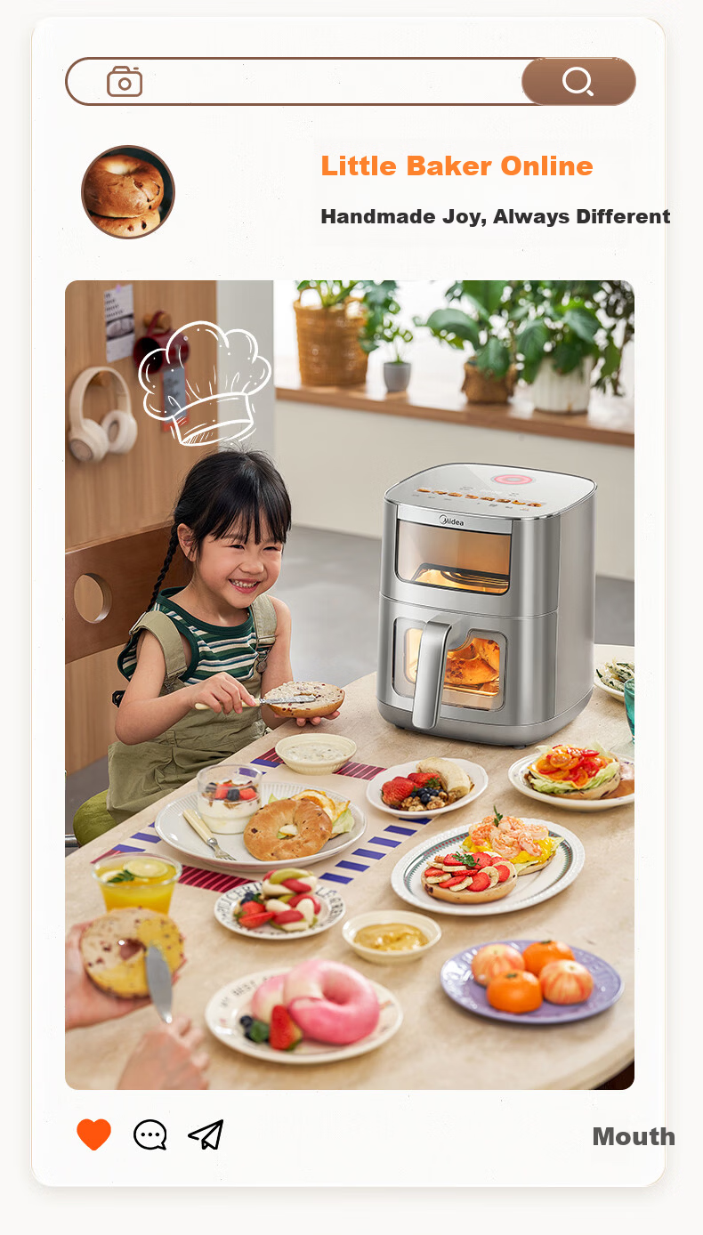 Midea Fresh Air Roasting Air Fryer [Price Protection 618] Non-Coated Stainless Steel Titanium Air Fryer Steam and Roast Combo 2026 New Model 6.5L Large Capacity KZC6521PRO 15