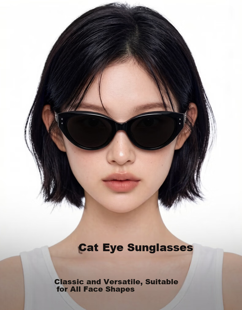Hieyes Vintage Cat Eye Sunglasses Women High-End Narrow Frame UV Protection New GM Style Men Sunglasses 2