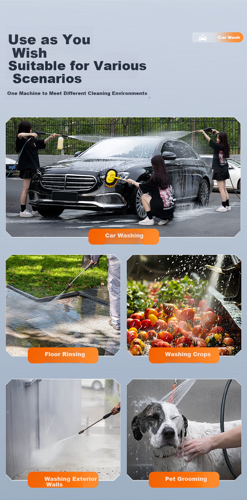 Royalstar High-Power High-Pressure Car Washer Pump High-Pressure Cleaning Machine Car Wash High-Pressure Water Gun Garden Cleaning 2