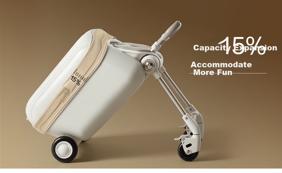 BEIESTATE Kids Travel Suitcase Toddler Ride-On Carry-On Luggage with Telescopic Handle Lazy Travel (No Guardrail Version) 21