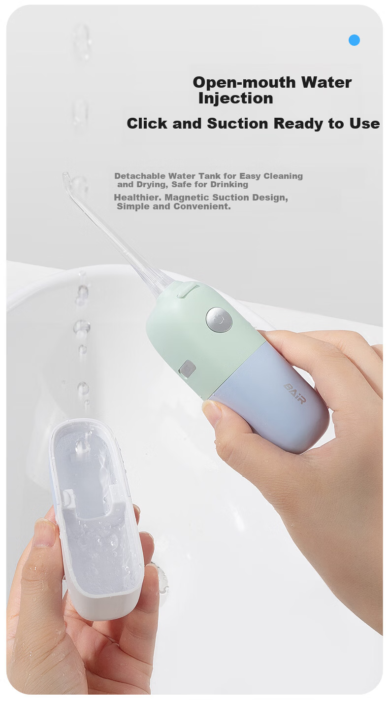 Bayer [618 Lowest Price Sale] Professional Portable Handheld Ultrasonic Water Flosser Teeth Cleaning Device Set (M4+V6 Ocean Blue Dream) 5