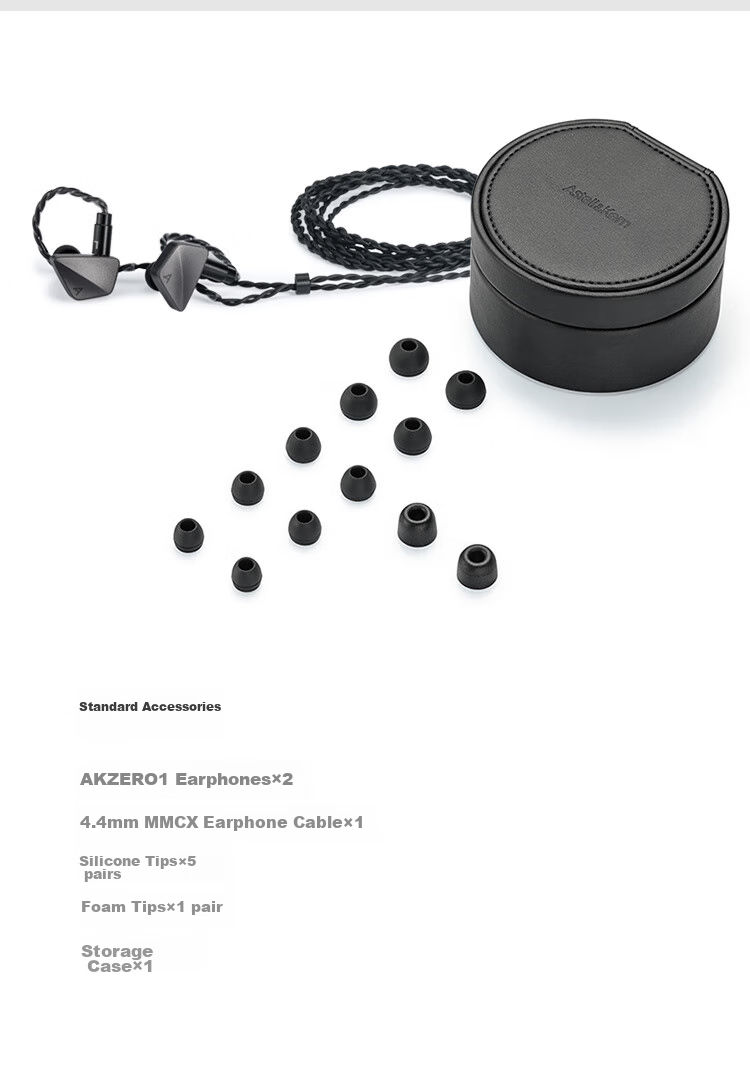 Iriver Astell&Kern AK ZERO2 Four-In Hybrid In-Ear Earphones, HIFI Music Headphones, Deep Silver Color, Gift 6