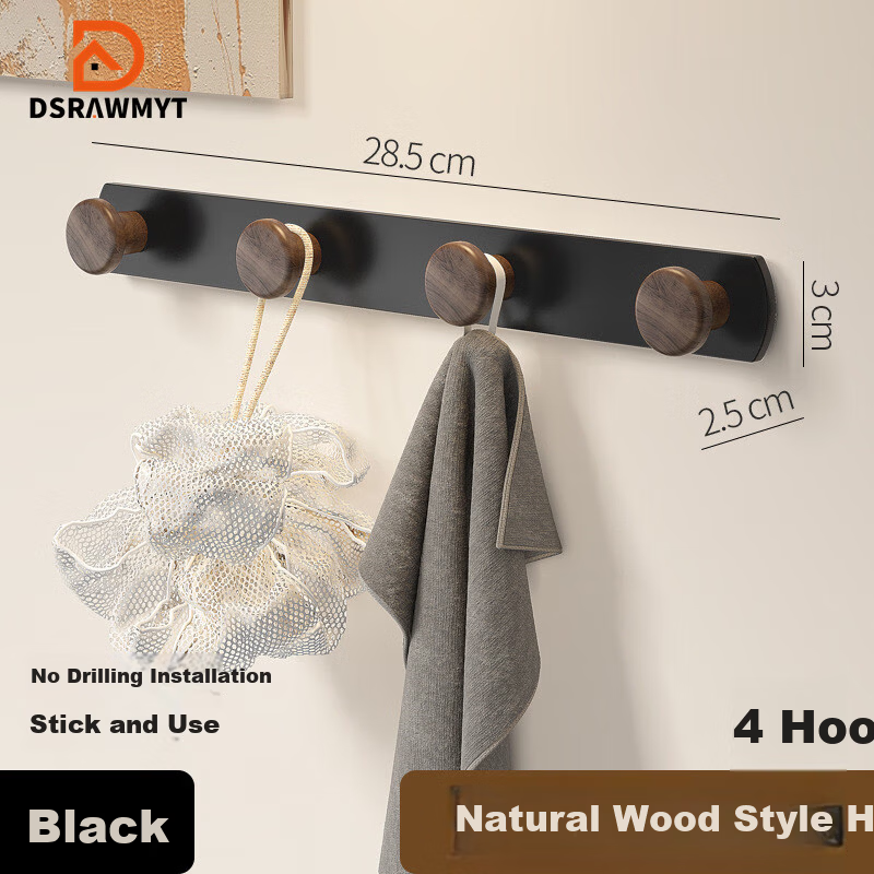 DSRAWMYT No-Drill Wall-Mounted Coat Hook Entryway Door Hat and Clothes Rack Wall Hanging Hook Rack