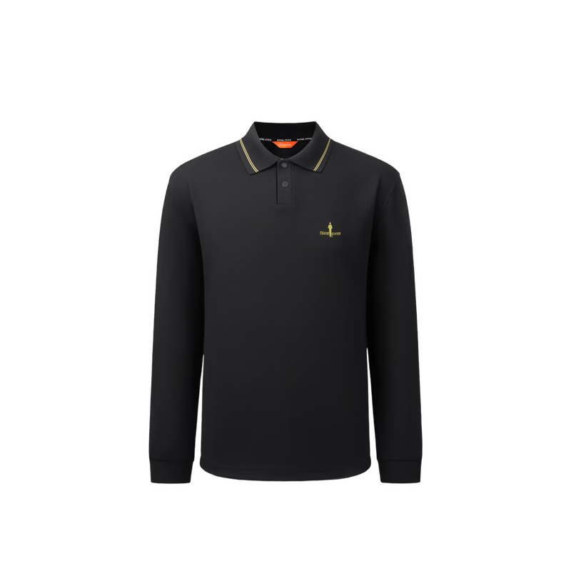Biyinlefen [Plaid Texture] Spring And Autumn Casual Versatile Commuter Style Outfit, Light Business Men's Top Long-Sleeve POLO Shirt