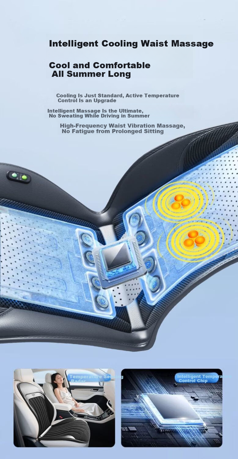 Digalun Car Ventilated Seat Cushion Summer Aigo Patriot Seat Cooling Ice Silk Breathable Massage Cushion 11