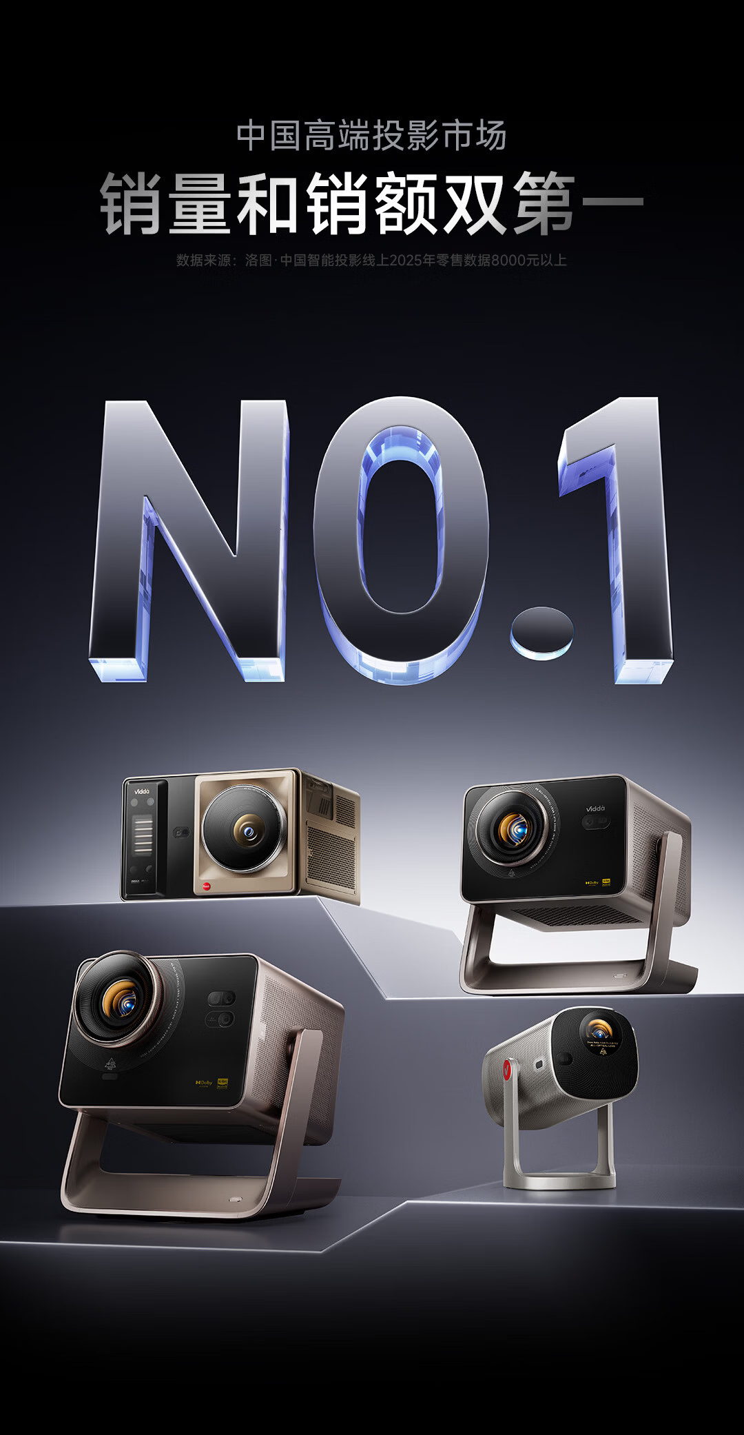 Vidda C5 ProMax Hisense 4K Ultra HD Zoom Shift Three-Color Laser Projector 7-Level Variable Aperture Home Theater Projector C3 Pro Upgrade National Subsidy 3