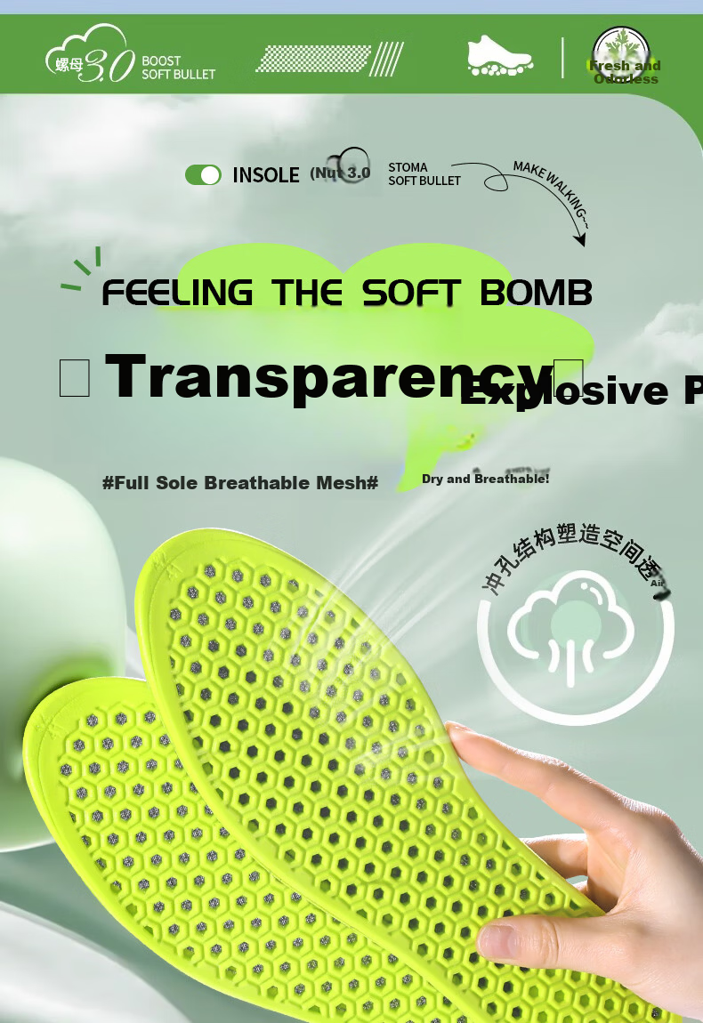 3AnGnI Men's Sports Insoles Sweat-Absorbing Odor-Resistant Breathable Antibacterial Soft Cushioned Insoles for Long Standing Comfort 7