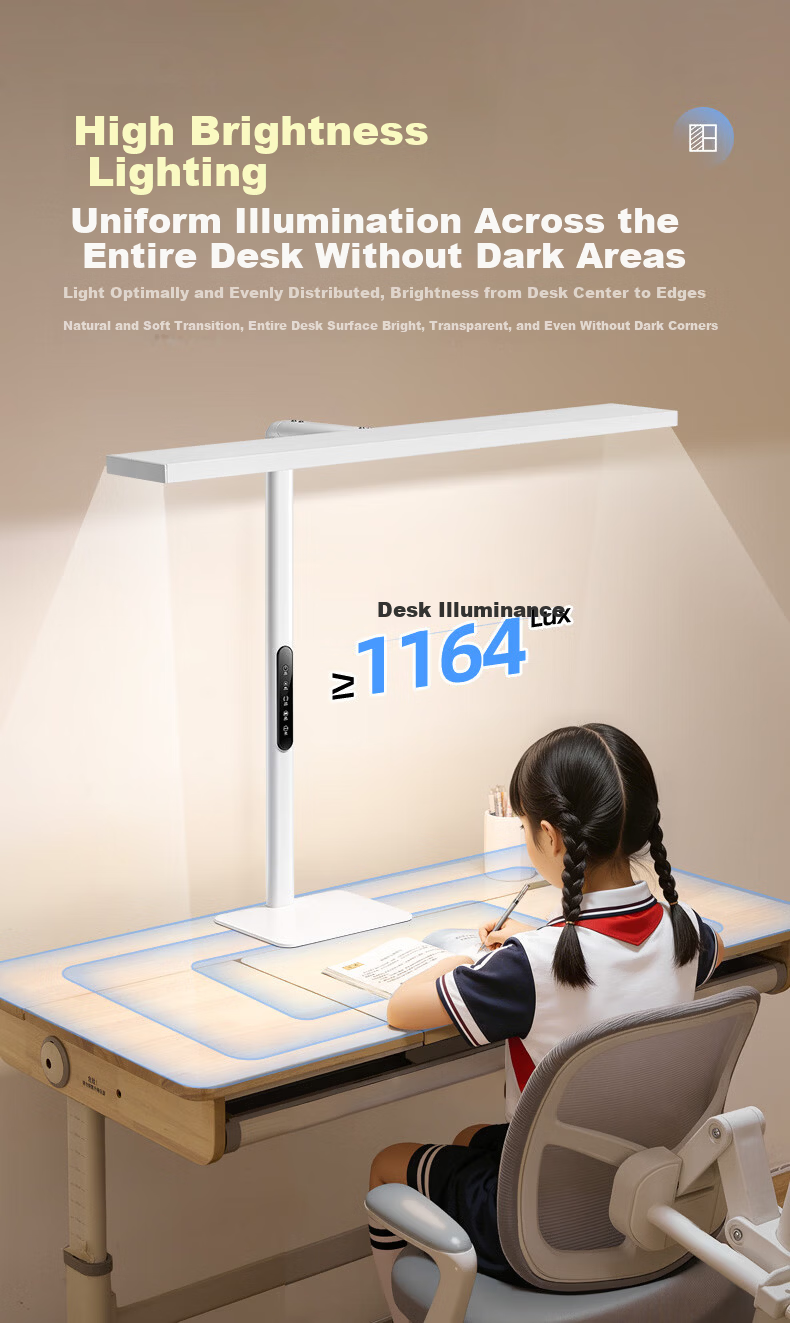 Coolfire Eye Protection Desk Lamp Student Study Lamp Large Desk Lamp Blue Light Blocking Children's Writing Study Table Lamp 5