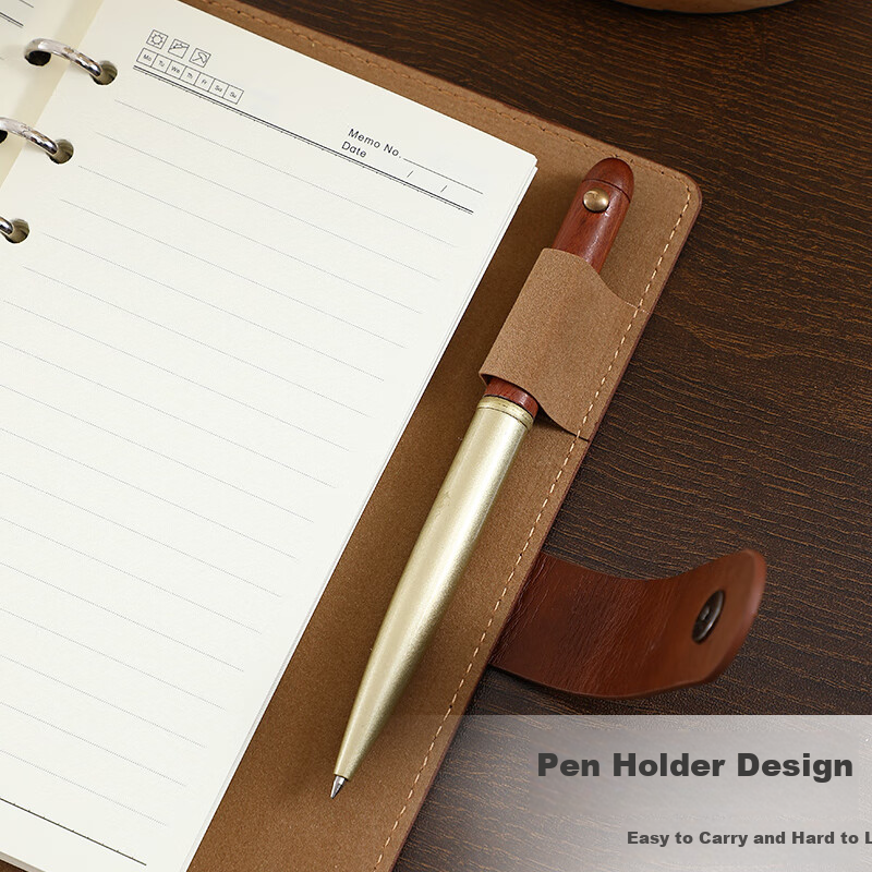Jiaran Heng Vintage Leather Cover Premium Business Notebook A6 Refillable Notebook Simple High-Quality Customizable Logo Travel Journal Red