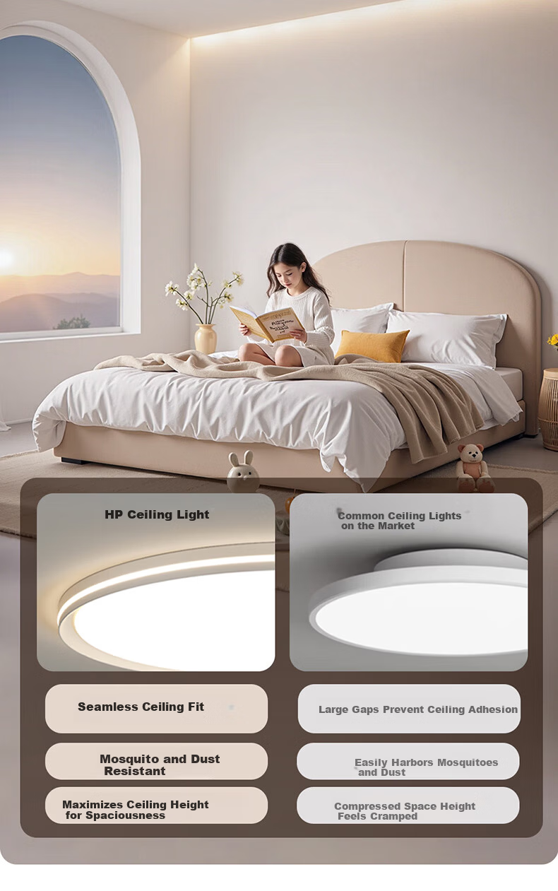 HP Pure Eye Protection Ceiling Light for Bedroom Study Children's Room High Brightness Side Emission Modern Simple Zhongshan Lighting Morning Light 20