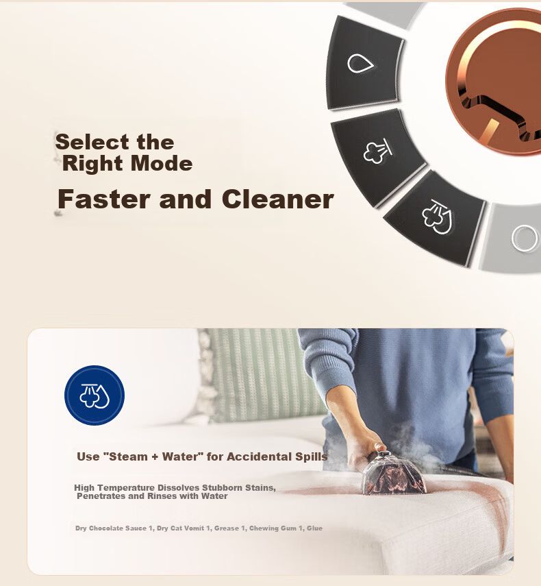 BISSELL Steam Cleaning Kit High-Temperature Steam Cleaner Mite Removal Sterilization All-in-One Washer High-Pressure Air Conditioner Cleaner Sofa Carpet Cleaner Household Mop Tool 25