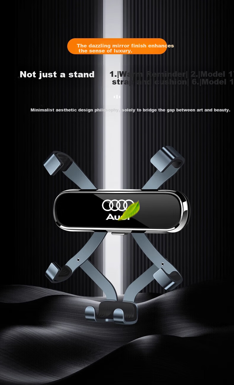 Jihu Moment Car Phone Holder for Audi A6L/A7 Compact Stable Air Vent Mount 4