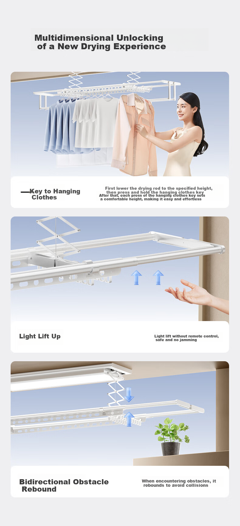 Midea Electric Clothes Drying Rack Wireless Remote Control Lift Ultra-thin Retractable Clothes Dryer Z1【Price Protection 618】 10
