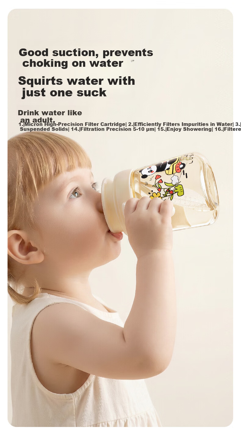 LUSN Sucking Cup Baby Infant Sip Drinking Cup Children's Day Gift PPSU Milk Cup Lip-Control Learning Cup 2