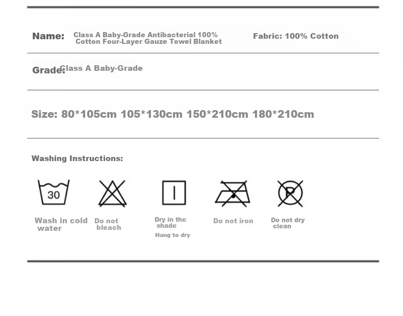 MUJI A-Class Baby Grade 100% Cotton Four-Layer Gauze Blanket Sofa Knitted Throw Nap Blanket Cover Blanket 150*210cm 13