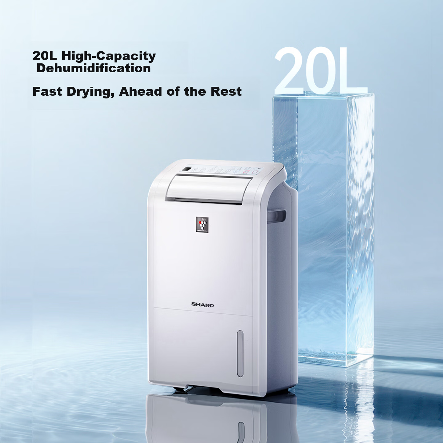 Sharp 20L Dehumidifier Home Bedroom Living Room Basement Quiet Dehumidifier Purifier Dryer PCI Sterilization Mold Removal Odor Elimination D20HZ