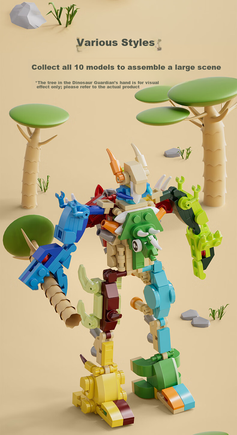JEPPE Dinosaur Toy Blind Box Small Building Blocks Student Prize DIY Assembly Kids Kindergarten Children's Day Gift 8